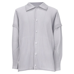 <span class=keywords><strong>Camicia</strong></span> Miyake Pleats in <span class=keywords><strong>stile</strong></span> <span class=keywords><strong>giapponese</strong></span> con risvolto, a maniche lunghe, con perline, tinta unita, traspirante, antipiega, in fibra di poliestere - Product Image 1