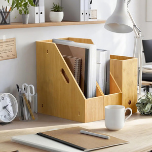 ที่เก็บของในครัวแบบไม้ไผ่ ที่วางอุปกรณ์อเนกประสงค์บนโต๊ะ ดีไซน์มินิมอล - Product Image 2