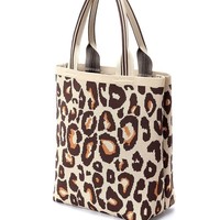 Sac fourre-tout en tricot à imprimé léopard tendance pour femmes, durable, pour un usage quotidien décontracté, motif élégant, intérieur spacieux, esthétique tendance