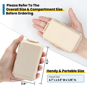 Magnetic <b>Pill</b> Organizer with Silicone Lid Compartments Custom Fliptop <b>Pill</b> <b>Case</b> Pocket Medicine Vitamin Storage Box - Product Image 2