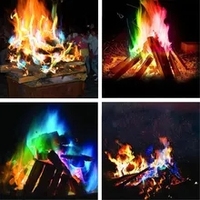 Sachets de feu de joie de feu magique de poudre de flammes colorées de 30g Pyrotechnie Tours de magie Camping en plein air Randonnée Outils de survie