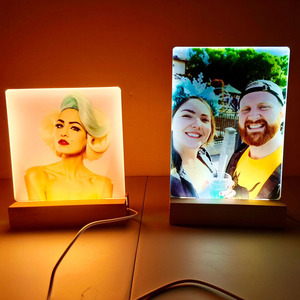 Marco DE FOTOS acrílico para sublimación iluminado Hoja acrílica de sublimación personalizada Base de luz LED de madera - Product Image 5