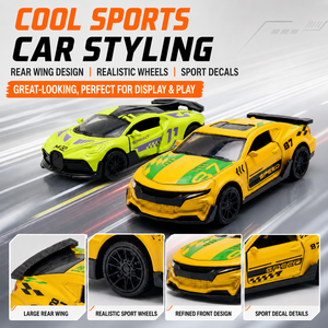 Voiture de course supercar en alliage métallique moulée sous pression à l'échelle 1:43, écologique, avec portes ouvrantes, à rétrofriction, <span class=keywords><strong>jouet</strong></span> pour enfants, idéal comme cadeau - Product Image 5