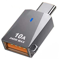 Nouvel adaptateur OTG Type-C vers USB 3.0 avec lecteur de carte à lumière LED et convertisseur de charge pour voiture pour téléphone/tablette, clé USB, souris