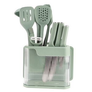 17 Pieces Kitchen Accessories Silicone Utensils Set Knife Set Cutting Board Non Stick Kitchen Cooking Utensils Set with Holder - Product Image 6