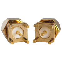 Connecteur coaxial plaqué or SMA-JE en gros, connecteur RF mâle SMA pour PCB, stock d'usine