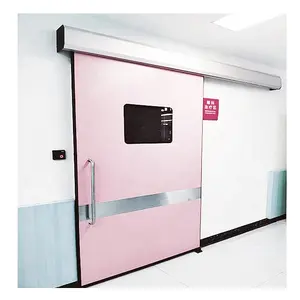 Puerta de revestimiento en polvo para entrada o salida de Hospital, ventana de vidrio, sala de operaciones - Product Image 1
