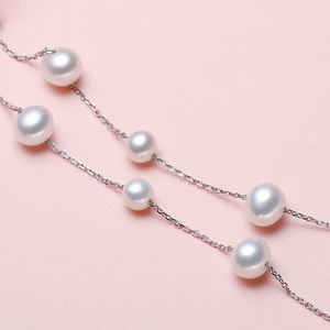 Collar de Cielo Estrellado de 4-8 Estrellas, <span class=keywords><strong>Cadena</strong></span> para Clavícula, Espaciado de Perlas Ajustable, Longitud Ajustable, Adecuado para Mujeres Jóvenes, Collar con <span class=keywords><strong>Cadena</strong></span> de Plata - Product Image 3