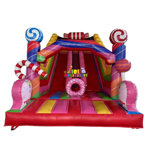 Uso comercial China inflable tobogán seco Castillo <span class=keywords><strong>atracciones</strong></span> <span class=keywords><strong>para</strong></span> niños toboganes inflable rosa caramelo tobogán - Product Image 1
