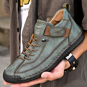 Nueva Llegada: Zapatos de Cuero para Hombre, Estilo Retro con Costuras, de Media Altura, para Trabajo al Aire Libre, Calzado Casual a la Moda - Product Image 2