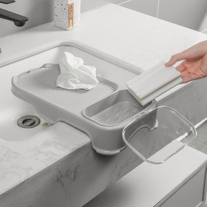 Planche à laver épaissie pour salle de bain, planche à laver manuelle en plastique avec rangement pour savon, pour usage domestique - Product Image 1