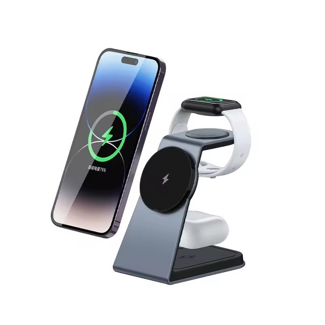 15W T3 3in1 Magnetic Charging Station for Multiple Devices Fast 3 in 1 Wireless Charger Stand Dock Chargers Ios Phones Watches