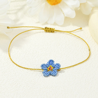 Pulsera de Cuerda con Flores Hechas a Mano, Simple y Linda, Venta Caliente 2026, Macramé Colorido de Primavera, Joyería de Amistad con Flores para Uso Diario, Regalo