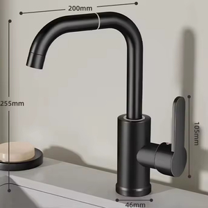 Robinet de lavabo <span class=keywords><strong>en</strong></span> acier inoxydable pour salle de bain, mitigeur chaud et froid, monotrou, de luxe, classique - Product Image 1