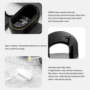 Cat Cordless <b>Automatic</b> Pet <b>Water</b> Fountain Ceramic Pet <b>Water</b> <b>Dispenser</b> Non-Electric Cat Drinking Feeder with Sensor - Product Image 2