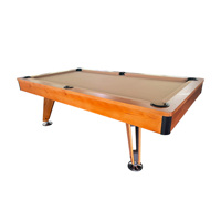 Table de billard d'intérieur en acajou de 8ft9ft Table de billard en ardoise avec poche en PVC et coussin en caoutchouc Système de retour à billes Coussin en MDF