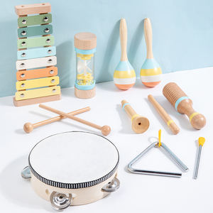 Set instrumen musik kayu untuk anak laki-laki perempuan, set mainan Montessori Puzzle pendidikan bayi budidaya suara untuk anak laki-laki dan perempuan - Product Image 3