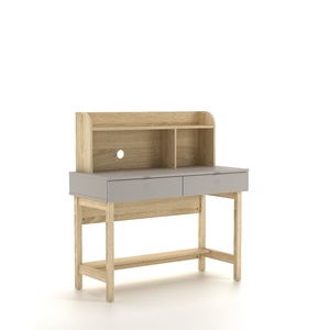 Escritorio Moderno de Roble Sonoma Plateado con Almacenamiento para Oficina en Casa o Dormitorio - Product Image 1