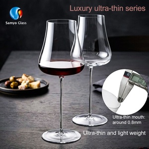 Flûte à champagne Samyo personnalisée de luxe en cristal transparent ultra-fin en forme de <span class=keywords><strong>tulipe</strong></span> à longue tige pour dégustations et événements - Product Image 3