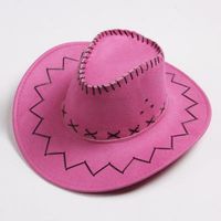 Gorra vaquera occidental al por mayor, gorras de montar de verano para el sol, sombrero de piel sintética de imitación, sombrero vaquero de caballero para acampar al aire libre