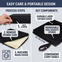 Coussin de siège de stade Mydays Outdoor 600D Oxford pour gradins extérieurs, kayak, jardinage, pêche sur glace, événements sportifs