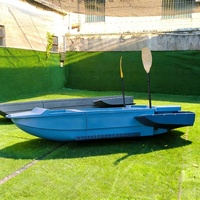 Bateau de pêche modulaire en PE, portable pour l'entretien des étangs et le levage d'urgence, léger, pliable, haute capacité de charge, en stock