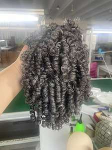 Perruque courte tressée grise, style <span class=keywords><strong>afro</strong></span> locks naturel gris poivre et sel, coupe courte naturelle <span class=keywords><strong>pour</strong></span> femmes noires aux cheveux gris - Product Image 5