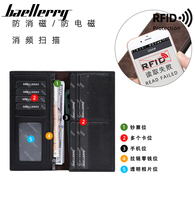 Dompet Pria Baru Baellerry dengan Resleting RFID Multi-Kartu Dompet Panjang Clutch Mewah untuk Pria