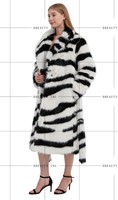Manteau en fausse fourrure écologique à imprimé animal renard pour femme, fermeture à un bouton, col en fourrure moelleux, épais, hiver, grande taille, teinté, à capuche