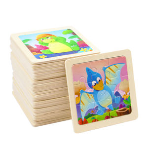 All'ingrosso Custom Mini 9 pz in legno cartone animato dinosauro Puzzle educativo precoce gioco da tavolo Puzzle <span class=keywords><strong>per</strong></span> i bambini <span class=keywords><strong>per</strong></span> le ragazze dei ragazzi - Product Image 1