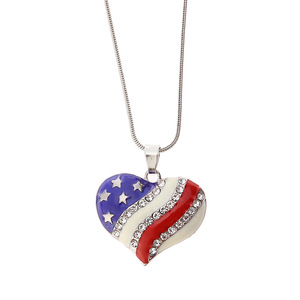 Set 2 kalung bintang USA kalung bentuk hati Amerika - Product Image 5