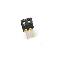 Interruptor DIP SMD SUDA HAM-02 de 4 Posiciones y 8 Bits, Paso de 2.54 mm, IP41, Cumple con RoHS, Material de Cobre, para Aparatos Eléctricos