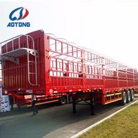 Semi-remorque de transport d'animaux AOTONG 60T, type clôture, pour le transport de bétail