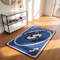 Tapis rectangulaire bleu à motif anime, doux, lavable, épais, découpé sur mesure pour salon et chevet – Vente en gros