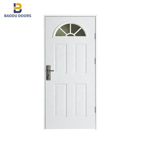 BOWDEU DOORS porte de sécurité en acier pour maisons porte américaine moderne en acier intérieur 6 panneaux verre pas cher prix - Product Image 4