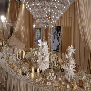 Tissu drapé en soie de lait élastique, toile de fond de <span class=keywords><strong>mariage</strong></span>, décoration de fête nuptiale, rideau de scène, bricolage, artisanat, décoration murale élégante personnalisable - Product Image 5