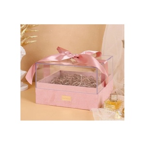 Caja de regalo de mano cuadrada, caja de regalo de lazo transparente, caja de Navidad acrílica, recuerdos de boda, galleta, Muffin, cinta, caja de cartón - Product Image 5