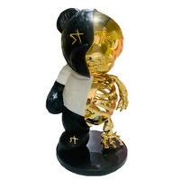 Sculpture d'ours squelette en fibre de verre galvanoplastie personnalisée créative pour décoration intérieure et extérieure de bureau à domicile hôtel club