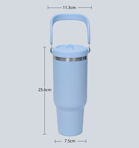 2026 Luxury Stainless Steel Handheld Cup <b>with</b> Handle <b>Straw</b> Lid Wholesale Custom Logo Insulated Travel Mug Car Coffee Tumbler - Product Image 5