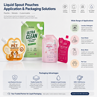 Pochettes d'emballage liquide personnalisées pour savon, shampoing, détergent, avec bec verseur en plastique, impression flexo, recyclables, couleurs personnalisées