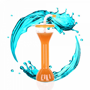 16oz 500ml Dumbbell Plastic Yard Cup Slush Daiquiri Customized logo Souvenir Juice Drinkwares with Lid and Straw - Product Image 4