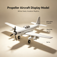 Modèle d'avion à hélices blanches personnalisé avec structure statique, pods d'aile et équipement de capteurs détaillé