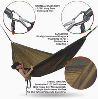 Été Universel Extérieur Double Moustiquaire Hamac Parapluie Tissu Nylon Anti-Rollover Camping Léger Lit Suspendu