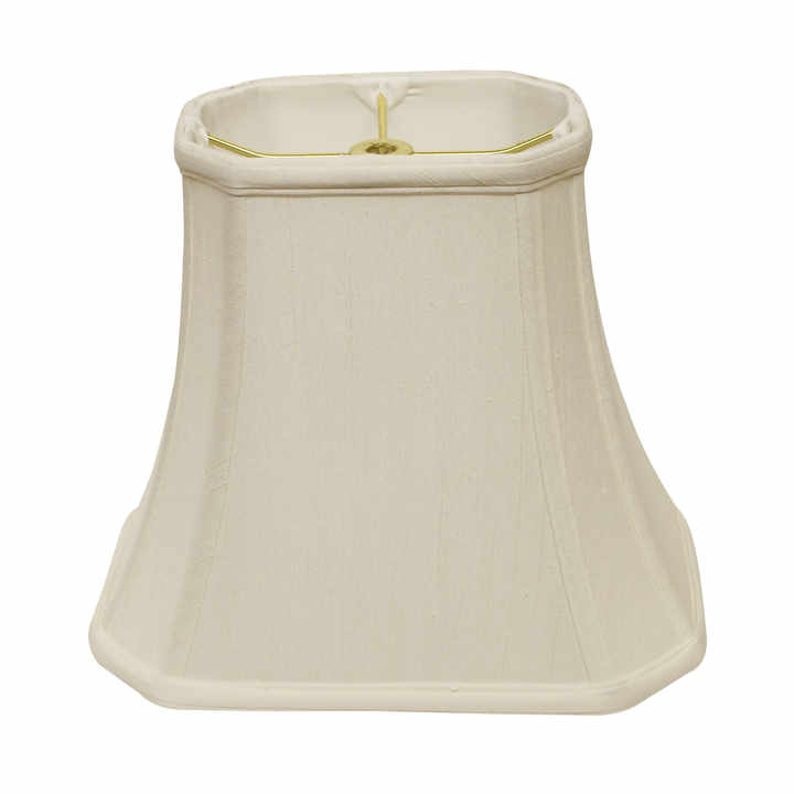 HMS 12\" White Slanted Rectangle Bell Monay Shantung Lampshade Elegant Lamp Covers & Shades