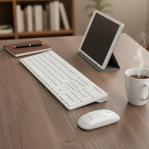 <span class=keywords><strong>COOCAA</strong></span> CAS-100 2.4G ชุดคีย์บอร์ดและเมาส์ไร้สายสำหรับเล่นเกม 108 ปุ่ม ขนาดเต็ม รองรับการเชื่อมต่อแบบ Plug-and-Play ออกแบบตามหลักสรีรศาสตร์ กันน้ำ สำหรับพีซี/แล็ปท็อป - Product Image 5