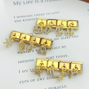 SGYUAN Ciondolo Zodiacale Dorato alla Moda, Charm <span class=keywords><strong>Italiano</strong></span> Compatibile con Bracciale Modulare da 9mm, Gioielli Fai-da-Te in Acciaio Inossidabile per Uomo - Product Image 5