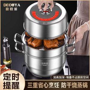 หม้อนึ่งสแตนเลส 304 หนาพิเศษ สามชั้น พร้อมตัวตั้งเวลาแบบกลไก สำหรับใช้กับเตาแก๊ส - Product Image 5