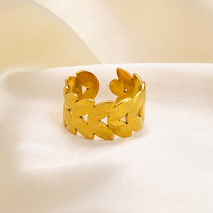 <b>Adjustable</b> Open Stainless Steel <b>Ring</b> Hollow Design Non-Tarnish Minimalist Luxury Niche Jewelry for Summer Women - Product Image 3