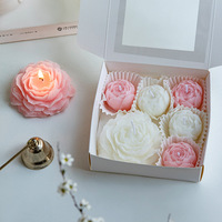 Coffret cadeau de bougie en cire de soja parfumée avec fleur de pivoine pour la Saint-Valentin