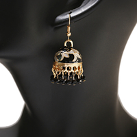 Boucle D'oreille style ethnique turque avec perles colorées pour femmes, bijoux féminins Vintage, en or, petite cloche, style indien